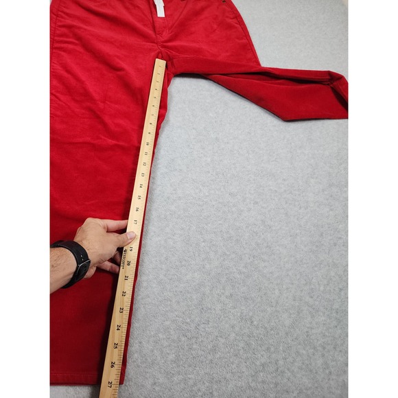 NWT Talbots Women's Red Corduroy High Waisted Straight Leg Pants Size 14P - Picture 13 of 15
